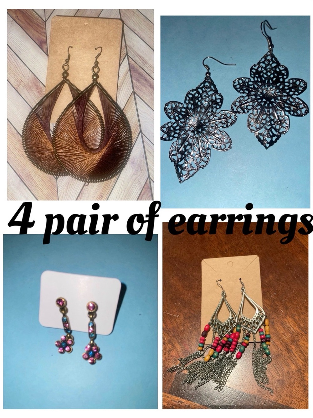 Mixed Women’s Earrings Set - Bronze, Silver, Pink, Multi Bead
